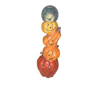 Halloween Table Top Decor Stack of Pumpkins Water Globe